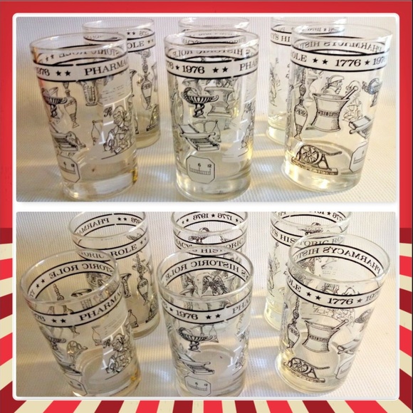 Other - Set 6 glasses PHARMACY'S HISTORIC ROLE 1776 - 1976